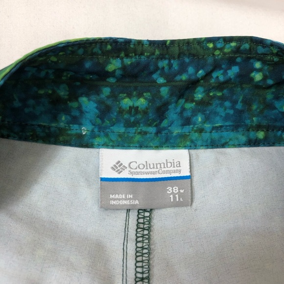 Columbia PFG Mens Linerless Blue Green Swimming Board Short Trunks 38W - Picture 9 of 15